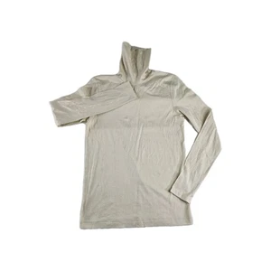 Vtg Lauren Ralph Silk Cotton Turtleneck Shirt Women L (Actual Small)  Ivory Tan - Picture 1 of 7