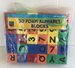 Alphabet, Zahlen & Bilder mit Wörtern Schaumstoff Blöcke (1 1/2"), 30 Stück - Bild 1 von 4