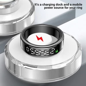 Wearable Smart Ring Display Screen 5ATM Rainproof Step Counting Fitness Tracker - Picture 1 of 12