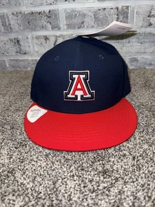 Nike Navy Red Arizona Wildcats Softball/Baseball Men's Fitted Cap Hat Size 7 3/8 - Picture 1 of 4