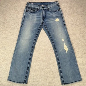 True Religion Jeans Ricky Super T Straight Mens 34x30 Light Wash USA Made *Read* - Picture 1 of 22