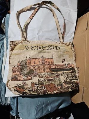 Bolso de Mano/Mensajero Venezia Vintage Tapiz Años 70 Nuevo Sin Etiqueta  Foto 1 de 4
