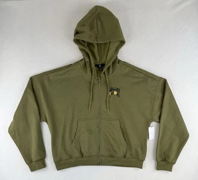 Volcom Stone Get Up Zip Logo Hoodie Logo Olive Army Green Smilie XL $60 NWT - Image 1 of 4