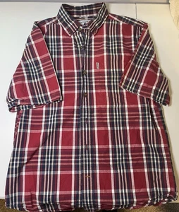 Camisa Carhartt M Roja Azul Cuadros Manga Corta Calce Relajado Algodón - Imagen 1 de 4