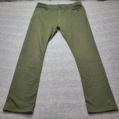 Pantalones JACHS New York Para Hombre 38x32 Verde Elástico Sarga 5 Bolsillos Pierna Recta Informales Foto 1 de 4