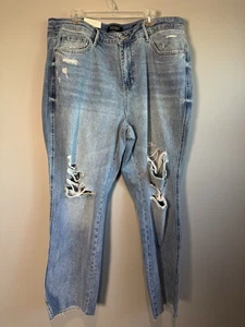 JUDY BLUE JEANS - 90er Straight Fit 20W Distressed JB88671MD farbiger Faden Neu - Bild 1 von 18