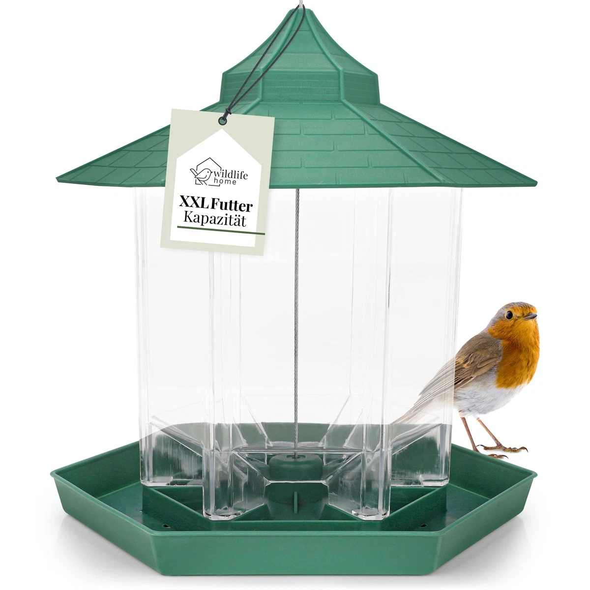 Jemeni Multi-Vogelhaus Für Draußen – 3 Zimmer, Hängend Oder Stehend, Aus Metall, 21x43x14,6 Cm