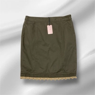 Rojo Valentino Verde Algodón Rodeado de Encaje Abajo con Abertura Nuevo Con Etiquetas Foto 1 de 4