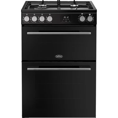 Belling 444412048 Free Standing Dual Fuel Cooker with Gas Hob 60cm Black / - Image 1 of 4