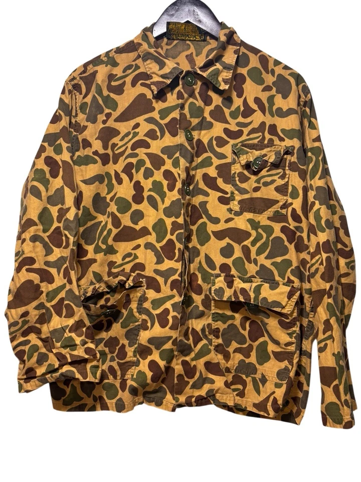 Vintage 70s Duck Camo Jacket Size Medium Hunters Choice Hunting Chore Barn Coat - Image 1 of 4
