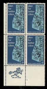 US. 1333. 5c. View of Model City. Urban Planning. Zip Block of 4 LL. MNH. 1967 - Picture 1 of 2