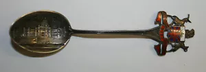 Enameled Parliament Buildings Victoria B.C. Sterling Silver 4" Souvenir Spoon - Picture 1 of 4
