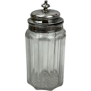 Antique Sterling Silver Crystal Cruet William Watson & Thomas Bradbury Sheffield - Picture 1 of 9