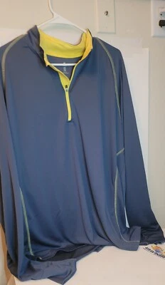Camisa Jersey Capa Verde Para Hombre 1/4 Cremallera Talla 2XL Ropa Deportiva Azul-Gris Orgánica Foto 1 de 4