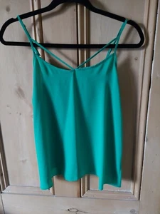 River Island Green Silky Camisole Vest UK 8 - Picture 1 of 7
