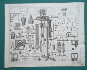 PHYSICS Theory of Force Gravity Pulley Pendulum Screw Windlass - 1844 Print - Picture 1 of 1