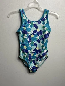 Gymboree Girls Swimsuit Summer Blue Floral One Piece Size M(7/8) - Picture 1 of 10