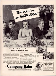 Print Ad 1943 Campana Balm Soldier WW2 GGA Full Page Large Magazine 10.5"x13.5" - Picture 1 of 1