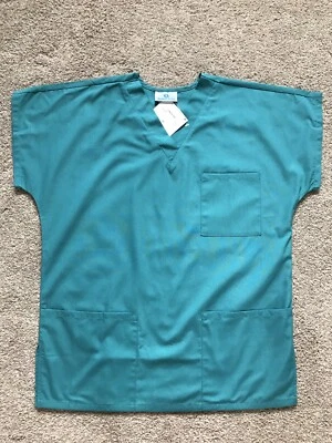 Simply Basic Womens Medical Scrub Top V-Neck Teal Green Size Small NWT - Image 1 of 3