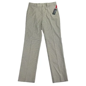 Tommy Hilfiger Mens TH Flex Tate Modern Fit Stretch Plaid Dress Pants Tan 34x34 - Picture 1 of 4