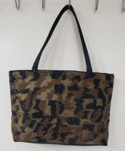Vintage Handtasche Tasche Beuteltasche mit Perlen Animalprint - Bild 1 von 7