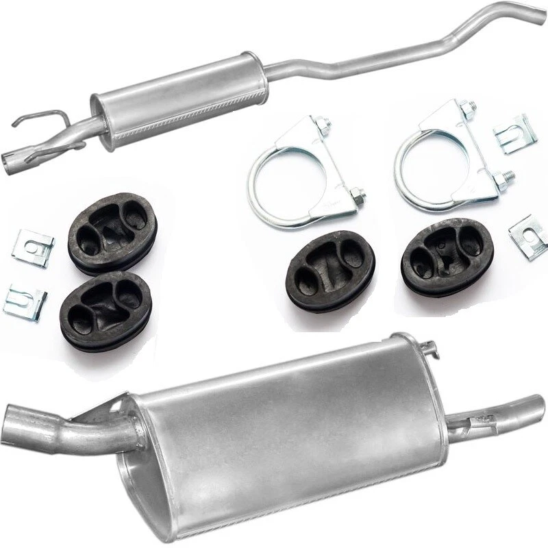 Auspuffanlage Endtopf Mitteltopf OPEL CORSA B 03/93-12/00 + MONTAGESATZ