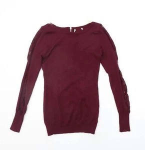 Apricot Womens Purple Round Neck Viscose Blend Jumper Size 8 - Picture 1 of 12