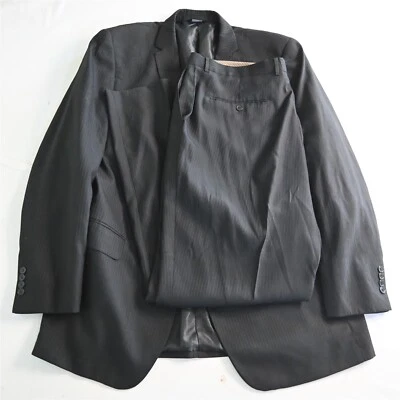 Lineage 50L X-Long 38x30 Negro Rayas Hombres Chaqueta Pantalones Traje Foto 1 de 4