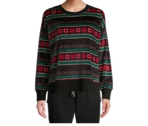 Secret Treasures Women's Sleepwear Top Velour Long Sleeve size Large Black New - Picture 1 of 11