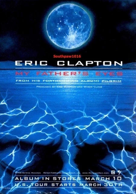 1992 Eric Clapton "My Father's Eyes" Song Release  Industry Promo Reprint Ad - Image 1 of 1