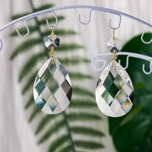12pcs 2.5" Crystal Almond Shape Pendant, Chandelier Prisms Suncatcher DIY Decor - Picture 1 of 27