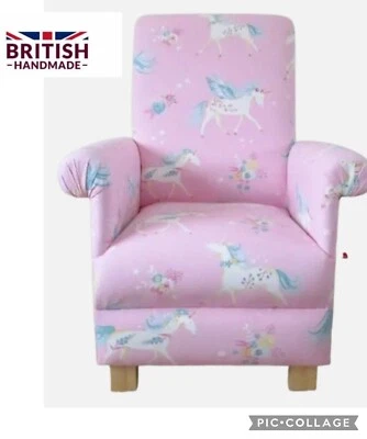 Silla infantil Laura Ashley tela unicornio niñas sillón rosa niños pequeños nueva Foto 1 de 4