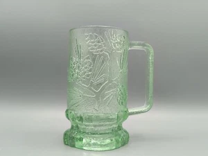 Vintage Indiana Glass Tiara Chantilly Green Ponderosa Pine Cone Mugs 12 oz.  - Picture 1 of 10