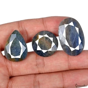 Certified 165.40 Ct Natural Blue Sapphire Untreated 21-31mm Mix Cut Gemstones/3P - Picture 1 of 5