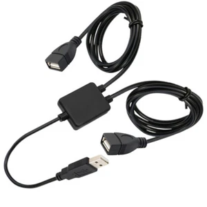USB 2.0 A męski na podwójny żeński przedłużacz kabel do ładowania danych rozdzielacz Y 1m - Zdjęcie 1 z 5