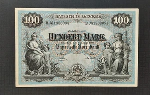 GERMANY BAYERISCHE BANKNOTE 100 MARK JANUAR 1900 PS922 - Picture 1 of 6
