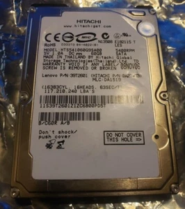 Hitachi/HTS541060G9SA00/60GB/SATA/2,5"/5400 1/MIN/39T2601/0A27463 - Bild 1 von 4