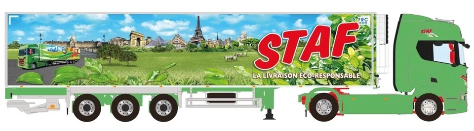WSI SCANIA R HL CR20H 4x2 avec remorque frigo 3 Essieux STAF échelle 1/50 ...