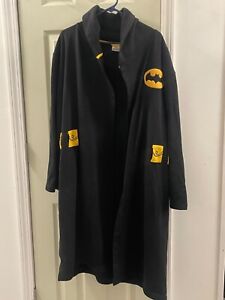 Men's Black Long Sleeve Hooded Batman Robe-Size L/XL