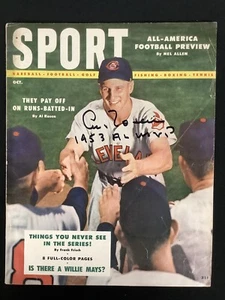 Al Rosen Signed Sport Mag Oct 54 No Label Baseball Indians Inscr Auto WSC JSA - Picture 1 of 5