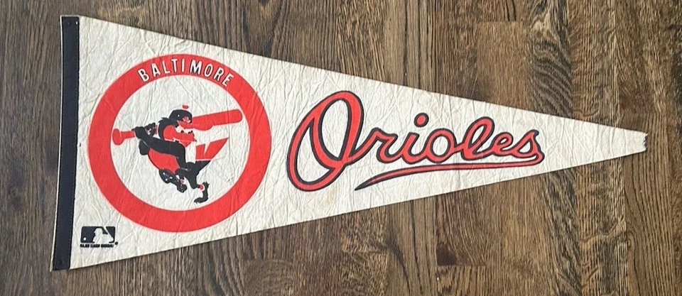 BALTIMORE ORIOLES VINTAGE BASEBALL MLB Full Size FELT PENNANT Vintage - Image 1 of 4