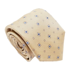 Corbata Joseph Abboud patrón geométrico crema para hombre corbata de seda jacquard - Imagen 1 de 5