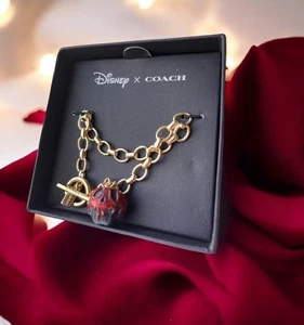 Coach X Disney Poison Apple Bracelet New Limited Edition Halloween Charm Toggle - Picture 1 of 8