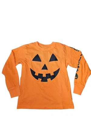Carhartt T Shirt boy girl 4 OOAK jack o lantern halloween long sleeve pumpkin - Image 1 of 2