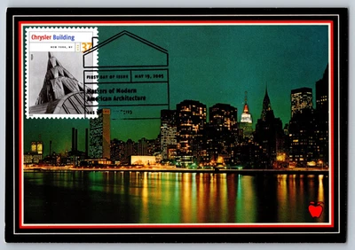 #3910b American Architecture Chrysler Building FDC Maxi Card w/Pictorial Cancel - Image 1 of 2