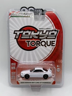 Nissan Skyline GT-R 2001 Greenlight Tokyo Torque Series 2 (BNR34) blanco Foto 1 de 2