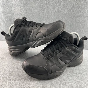 New Balance 609 Mens Size 7.5 Triple Black Leather Walking Comfort Shoes Sneaker - Picture 1 of 16