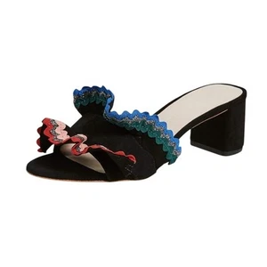 Loeffler Randall Black Vera Ruffle Sandal Size 6.5 - Picture 1 of 9