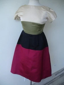 Women's XS Vtg 1950's Pattullo-Jo Copeland Neusteter's Dress Silk Striped Party - Picture 1 of 16