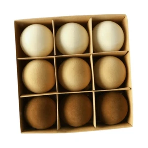 9-teiliges Set Weihnachtsbaumkugeln Aus Beflocktem Material, 8 Cm - Picture 1 of 5